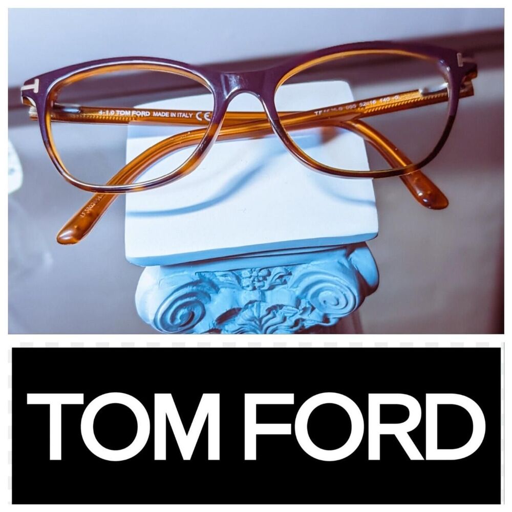 TOM FORD TF 5636-B 055 Eye Glasses Havana/Shiny Brown W Gold| Frame ONLY - EUC